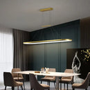 Modern gold rectangular led chandelier pendant light for dining room
