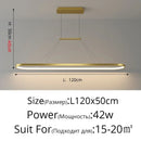 Modern gold rectangular led chandelier pendant light for dining room