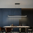 Modern gold rectangular led chandelier pendant light for dining room