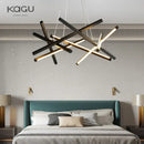 Modern black & gold decorbites led chandelier living room pendant light