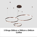 Modern coffee gold led chandelier rings – dining room pendant light