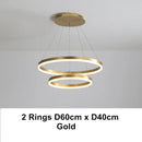 Modern coffee gold led chandelier rings – dining room pendant light