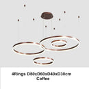 Modern coffee gold led chandelier rings – dining room pendant light