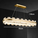 Modern gold and white marble led chandelier living room light