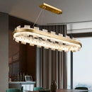 Modern gold and white marble led chandelier living room light