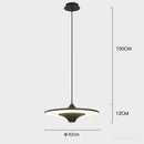 Modern black led flying saucer pendant light for dining room