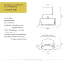 Modern gray led frameless recessed downlight for living room