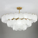 Modern gold frost glass shell chandelier dining room led light