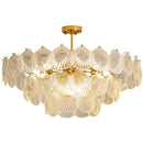 Modern gold frost glass shell chandelier dining room led light