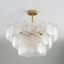 Modern gold frost glass shell chandelier dining room led light