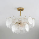 Modern gold frost glass shell chandelier dining room led light