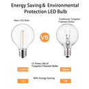 Clear glass led g40 e12 bulbs 25 pack outdoor garden decor