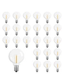 Clear glass led g40 e12 bulbs 25 pack outdoor garden decor