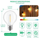 Clear glass led g40 e12 bulbs 25 pack outdoor garden decor