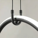 Modern black led geometric pendant lights for living room decor