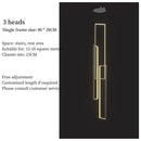 Modern black & gold decorbites led geometry stair chandelier