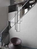 Modern black & gold decorbites led geometry stair chandelier