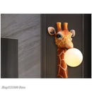 Modern whimsical orange giraffe wall lamp for bedroom decor