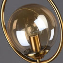 Modern brass ring led glass ball table lamp bedroom light