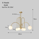 DecorBites™ LED Glass Ball Ceiling Chandelier for Home Decor Lighting