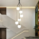 Modern brass led glass ball chandelier dining room pendant light