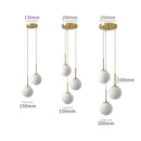 Modern gold led glass ball chandelier dining room pendant light