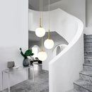 Modern gold led glass ball chandelier dining room pendant light