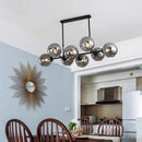 Modern black glass ball pendant light for dining room kitchen