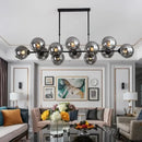 Modern black glass ball pendant light for dining room kitchen
