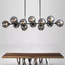 Modern black glass ball pendant light for dining room kitchen