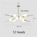 Modern gold led glass ball pendant light for dining room