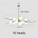 Modern gold led glass ball pendant light for dining room