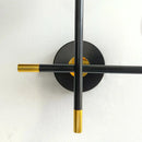 Modern black & brass led glass ball wall lamp bedroom sconce