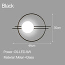 DecorBites™ LED Glass Ball Wall Sconce for Bedroom Living Room - 9W G9 Bulb