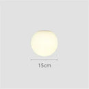 Minimalist matte white led glass ball wall sconce bedroom light