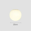 Minimalist matte white led glass ball wall sconce bedroom light