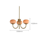 Modern brass and pink led glass balls chandelier bedroom light