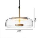Modern gold smoked led glass bowl pendant light dining room