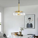Modern gold smoked led glass bowl pendant light dining room