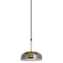 Modern gold smoked led glass bowl pendant light dining room