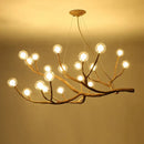 Bronze branch glass bubble chandelier dining room led glass light