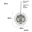 DecorBites™ LED Glass Bubble Chandelier: Grand Globe Designs in Gold, Chrome, and Black