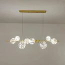 Modern gold & black led glass bulb pendant light dining room