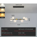 Modern gold & black led glass bulb pendant light dining room