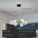 Modern gold & black led glass bulb pendant light dining room