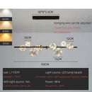 Modern gold & black led glass bulb pendant light dining room