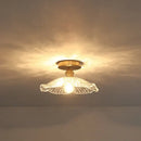 Vintage brass and textured glass ceiling lamp bedroom light