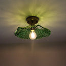Vintage brass and textured glass ceiling lamp bedroom light