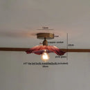 Vintage brass and textured glass ceiling lamp bedroom light
