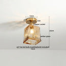 Vintage brass and textured glass ceiling lamp bedroom light